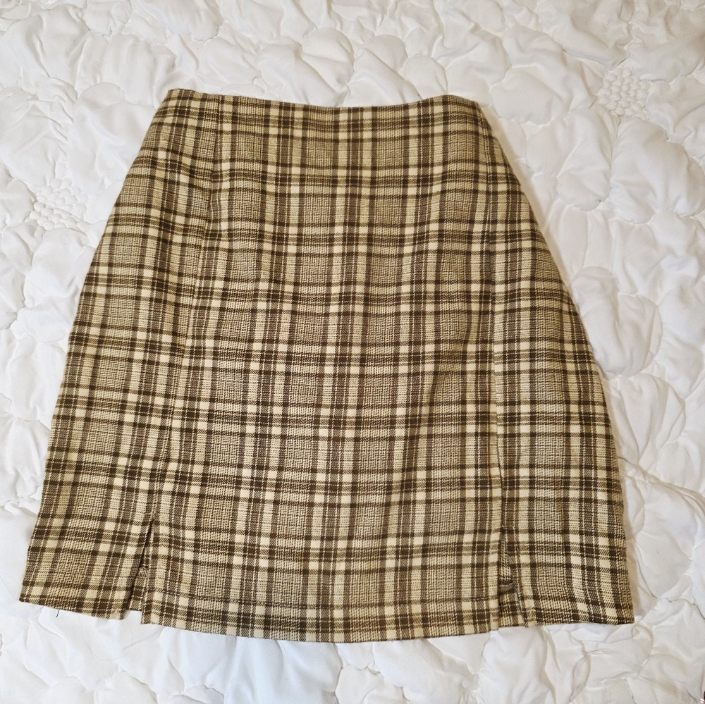 Plaid Tan Skirt